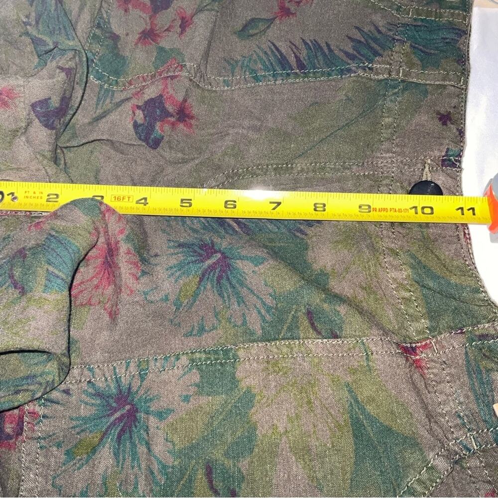 Sanctuary Olive Green Linen Floral Khaki Shorts 26 Fairycore Print Tomato Girl - Picture 6 of 8